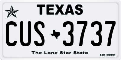 TX license plate CUS3737