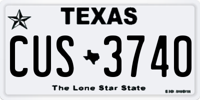 TX license plate CUS3740