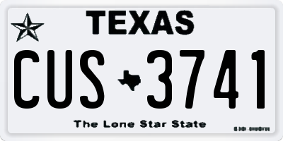 TX license plate CUS3741