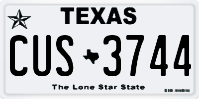 TX license plate CUS3744