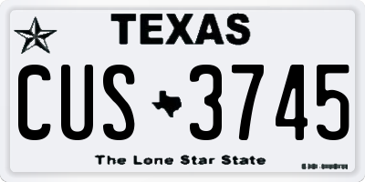 TX license plate CUS3745