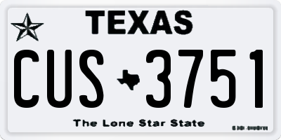 TX license plate CUS3751
