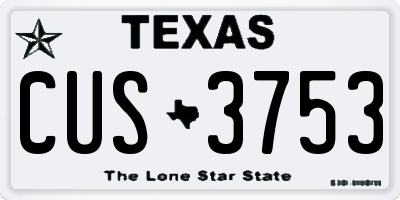 TX license plate CUS3753