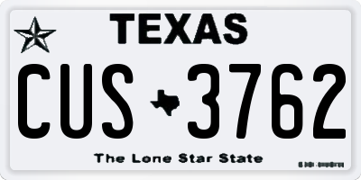 TX license plate CUS3762