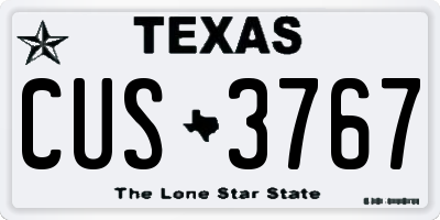 TX license plate CUS3767