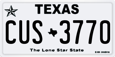 TX license plate CUS3770