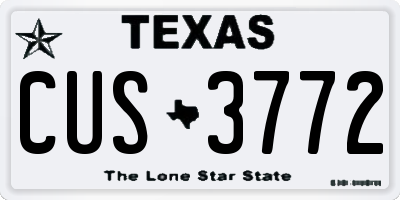 TX license plate CUS3772