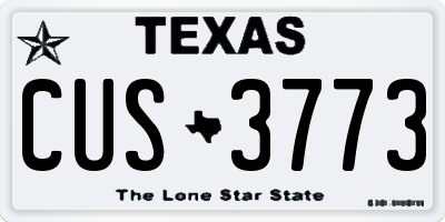TX license plate CUS3773