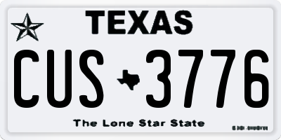 TX license plate CUS3776