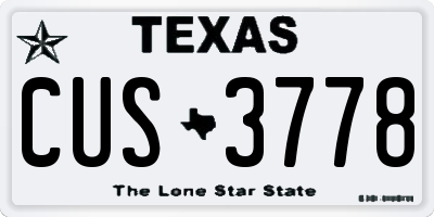 TX license plate CUS3778