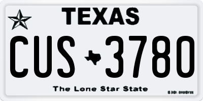 TX license plate CUS3780
