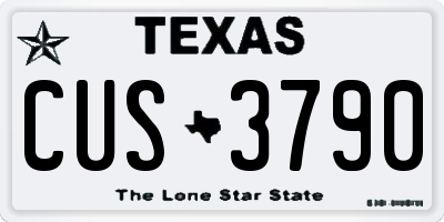 TX license plate CUS3790