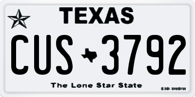 TX license plate CUS3792