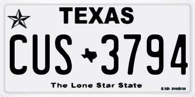 TX license plate CUS3794