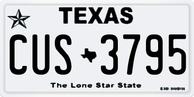 TX license plate CUS3795