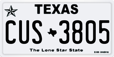 TX license plate CUS3805