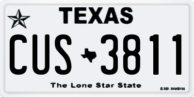 TX license plate CUS3811