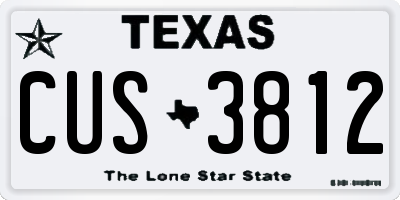 TX license plate CUS3812
