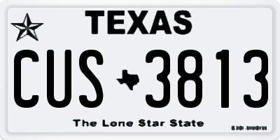 TX license plate CUS3813