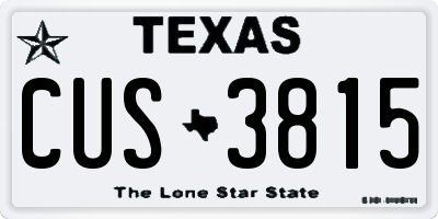 TX license plate CUS3815