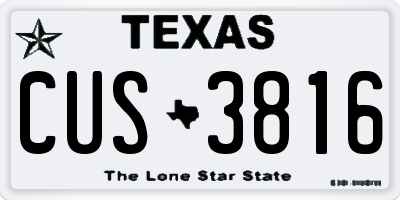 TX license plate CUS3816