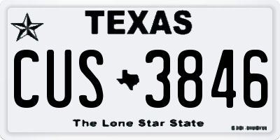 TX license plate CUS3846