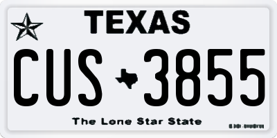 TX license plate CUS3855