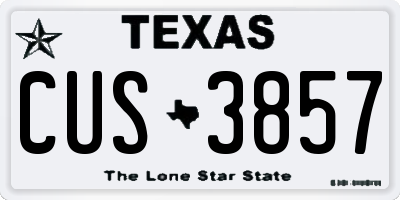 TX license plate CUS3857