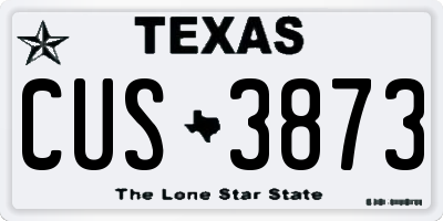 TX license plate CUS3873