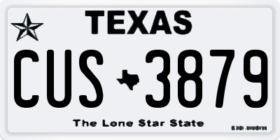 TX license plate CUS3879