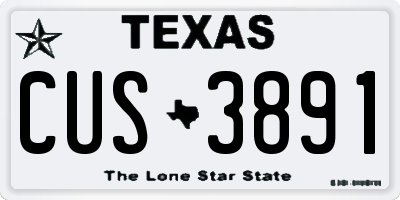 TX license plate CUS3891