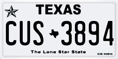 TX license plate CUS3894