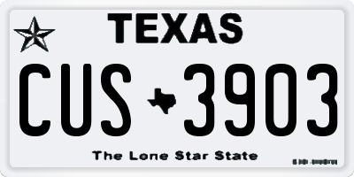TX license plate CUS3903