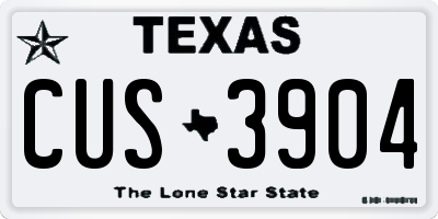 TX license plate CUS3904
