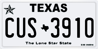 TX license plate CUS3910