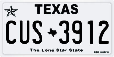 TX license plate CUS3912