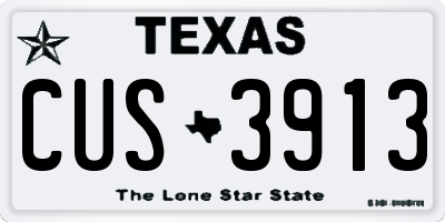 TX license plate CUS3913