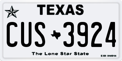 TX license plate CUS3924
