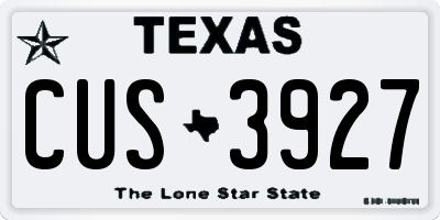 TX license plate CUS3927