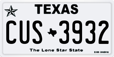 TX license plate CUS3932