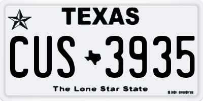 TX license plate CUS3935