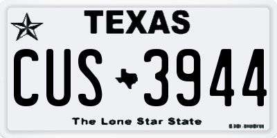 TX license plate CUS3944
