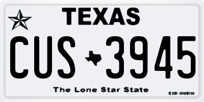 TX license plate CUS3945