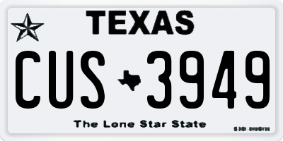 TX license plate CUS3949