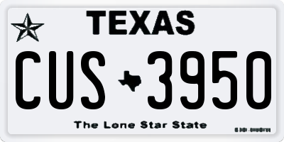 TX license plate CUS3950