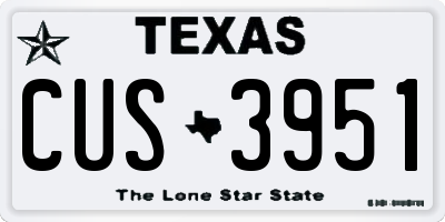 TX license plate CUS3951