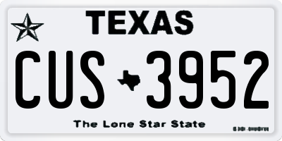 TX license plate CUS3952
