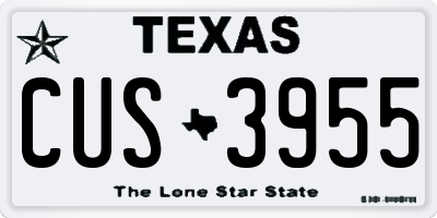 TX license plate CUS3955