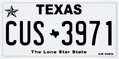 TX license plate CUS3971