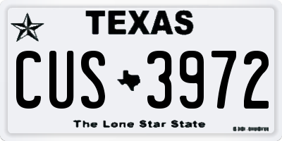 TX license plate CUS3972